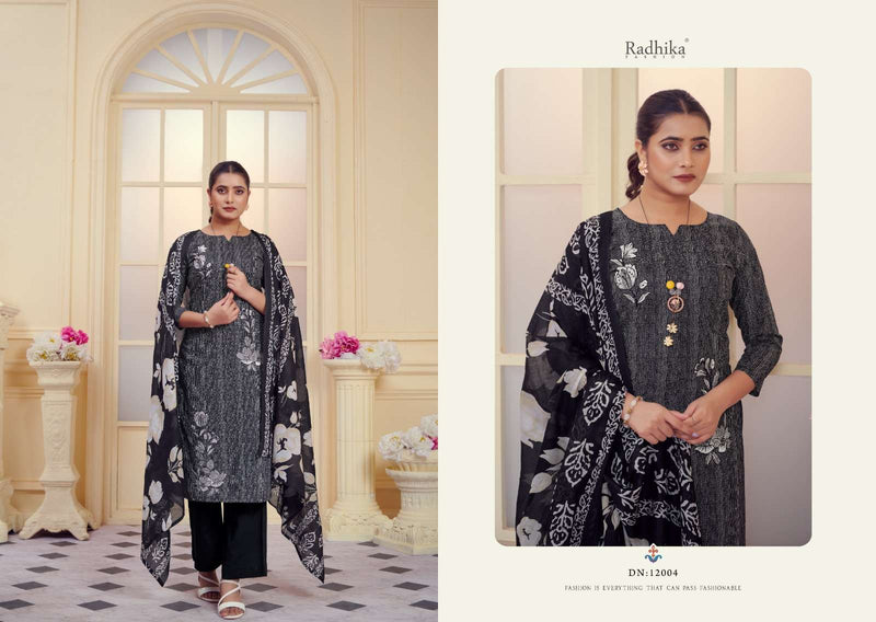 Radhika Fashion All Black Jam Cotton Designer Print Salwar Suit