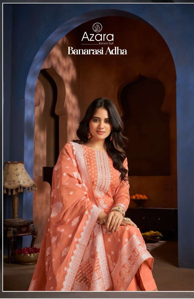 Radhika Fashion Banarashi Adah Cotton Jacqard Fancy Suit