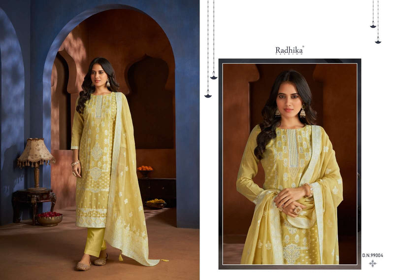 Radhika Fashion Banarashi Adah Cotton Jacqard Fancy Suit