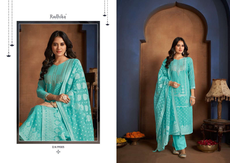 Radhika Fashion Banarashi Adah Cotton Jacqard Fancy Suit