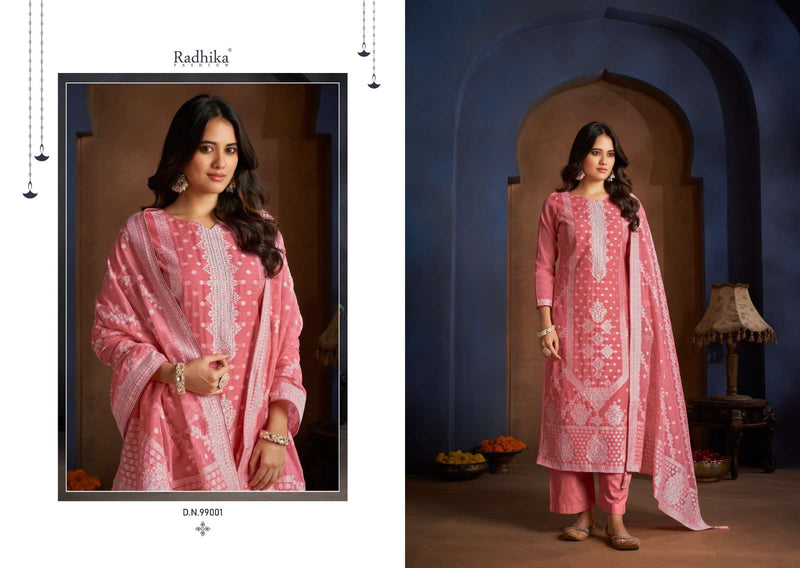 Radhika Fashion Banarashi Adah Cotton Jacqard Fancy Suit