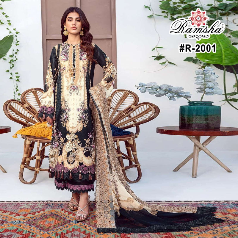 Ramsha Firdous Lawn Collection Cambric Cotton Embroidery Pret Kurti