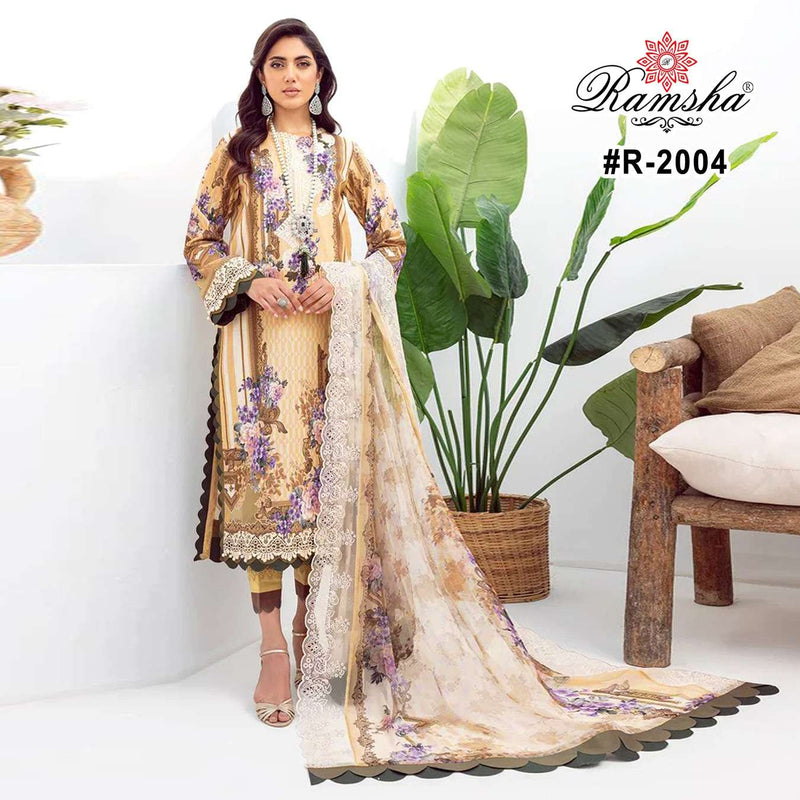 Ramsha Firdous Lawn Collection Cambric Cotton Embroidery Pret Kurti