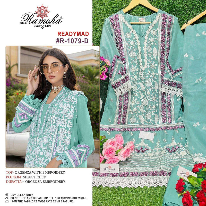 Ramsha R 1079 Organza Embroidery Party Weare Pret Suit Collection