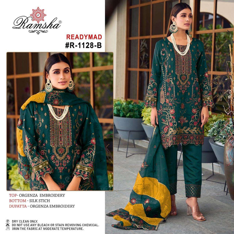 Ramsha R 1128 Organza Embroidery Party Wear Pret Suit