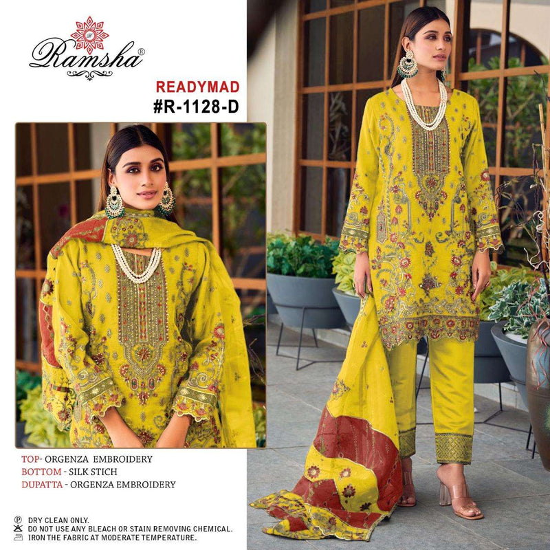 Ramsha R 1128 Organza Embroidery Party Wear Pret Suit