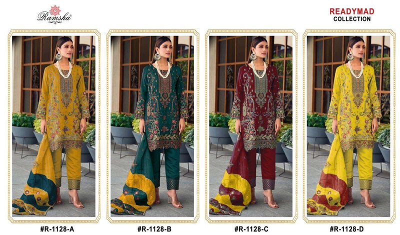 Ramsha R 1128 Organza Embroidery Party Wear Pret Suit