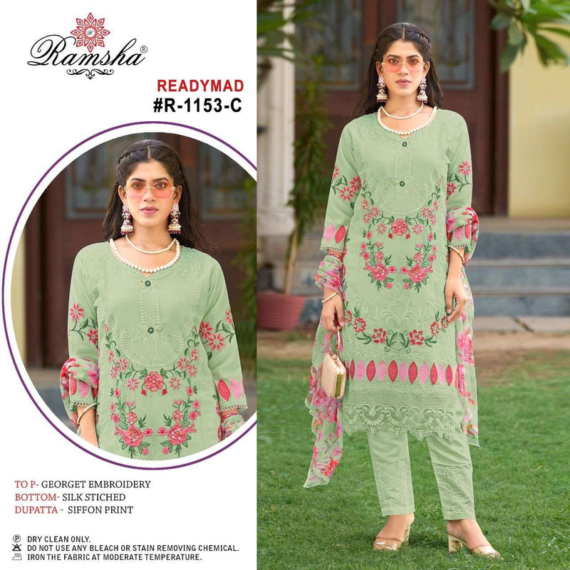 Ramsha R 1153 Georgette Embroidery Pret Kurti Set