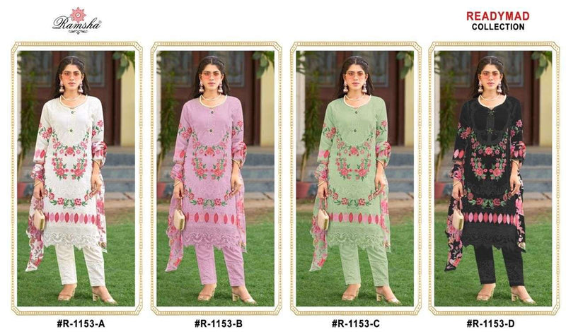 Ramsha R 1153 Georgette Embroidery Pret Kurti Set