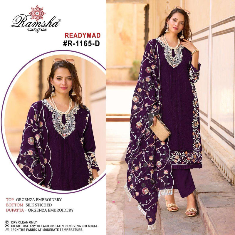 Ramsha R 1165 Nx Organza Embroidery Designer Heavy Party Wear Suit