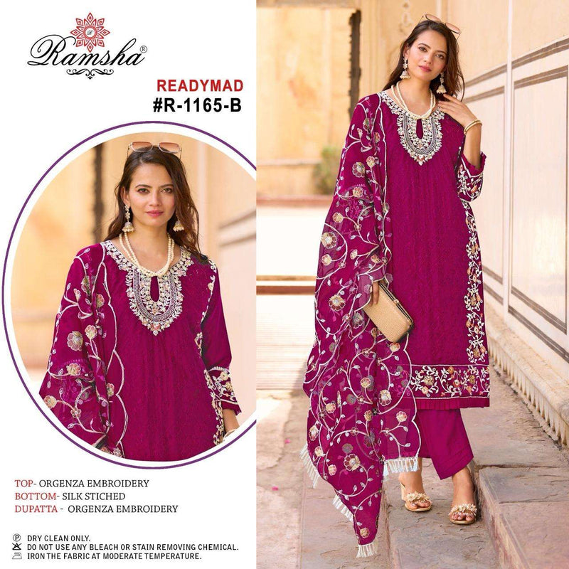 Ramsha R 1165 Nx Organza Embroidery Designer Heavy Party Wear Suit