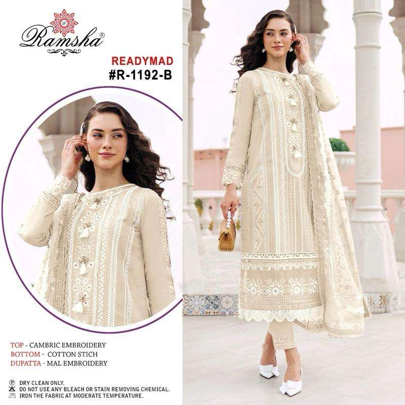 Ramsha R 1192 Cambric Cotton Pret Kurti Collection