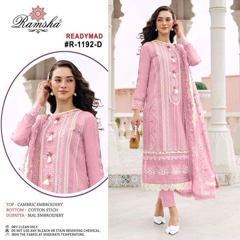 Ramsha R 1192 Cambric Cotton Pret Kurti Collection