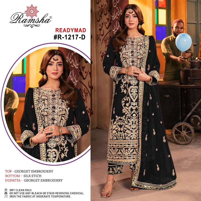 Ramsha R 1217 Georgette Heavy Embroidery Designer Pret Suit Collection