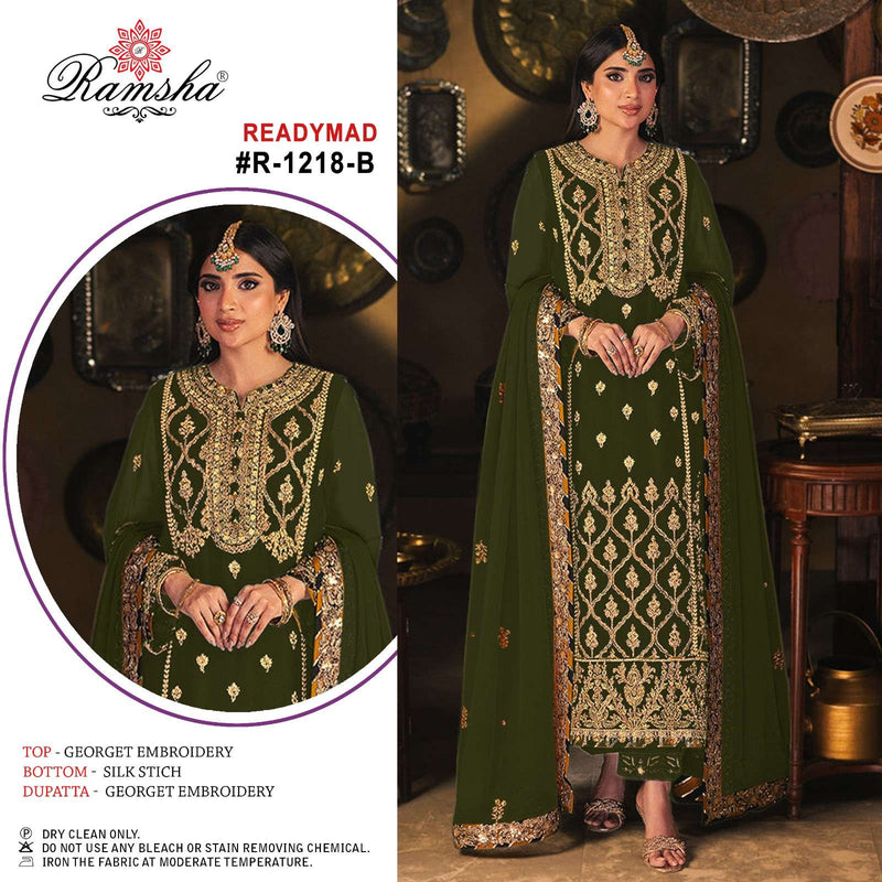 Ramsha R 1218 Georgette Heavy Embroidery Pret Suit Collection