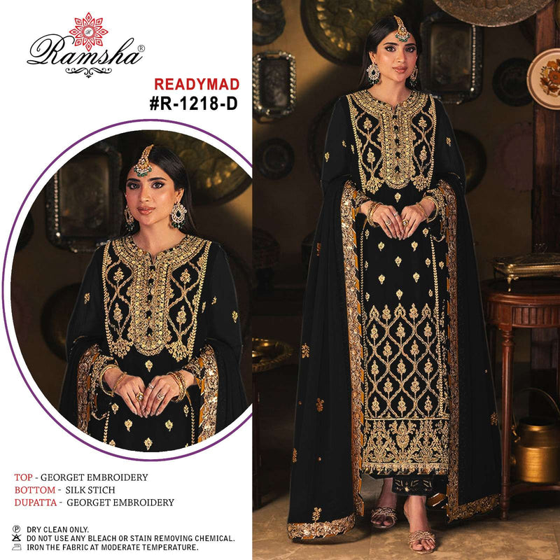 Ramsha R 1218 Georgette Heavy Embroidery Pret Suit Collection