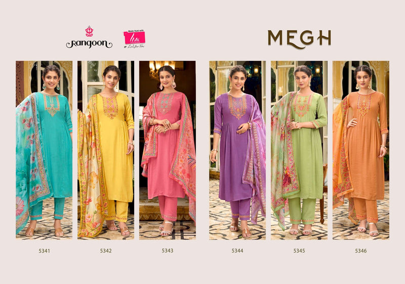 Rangoon Megh Viscose With Fancy Work Kurti Dupatta Set For Festival Wear