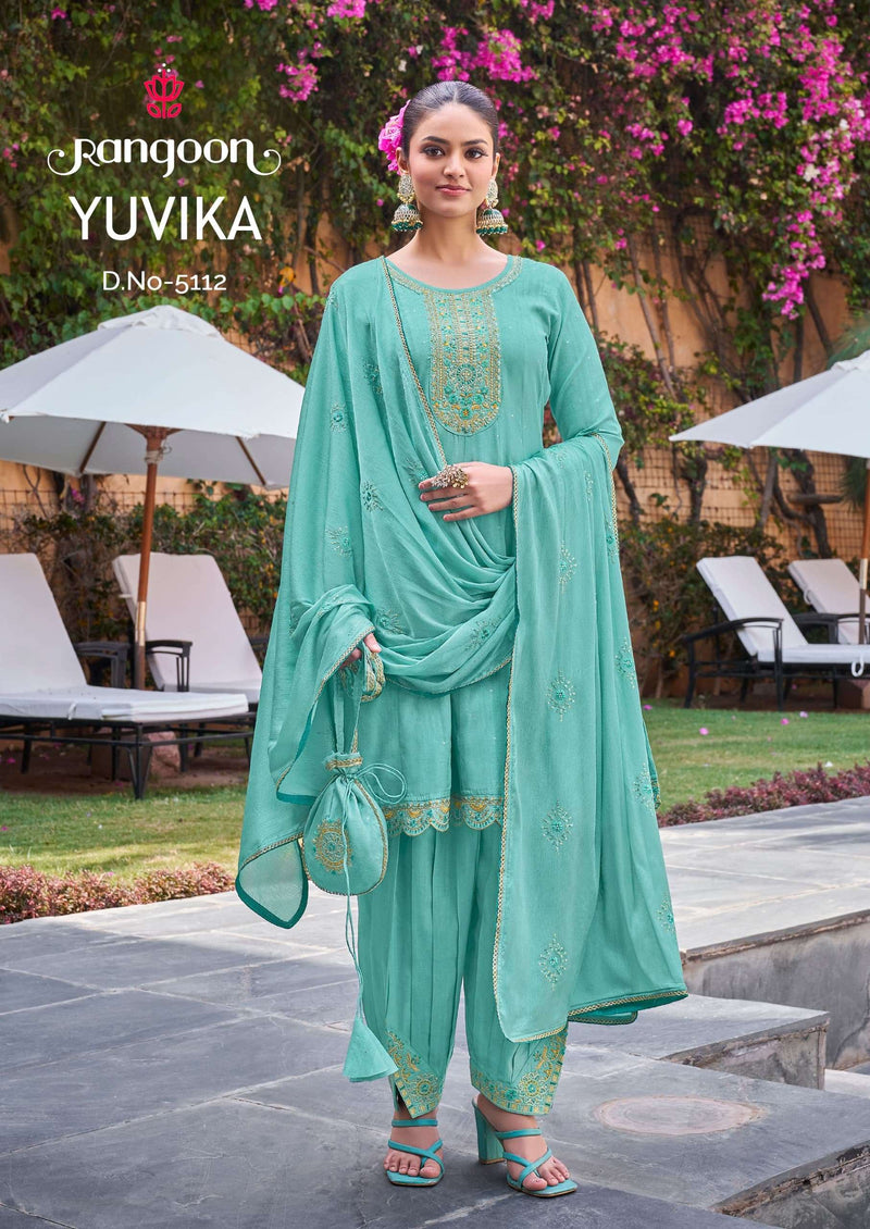 Rangoon Yuvika Viscose With Fancy Embroidery Work Designer Readymade Suit