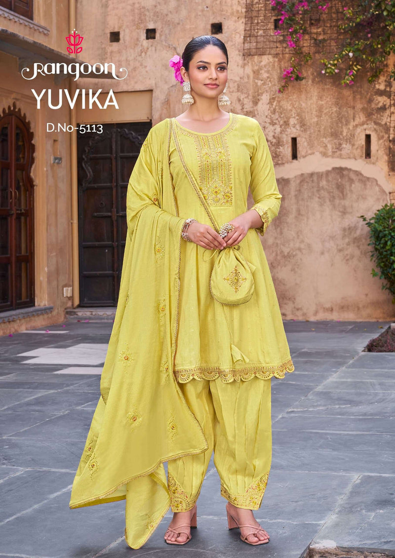 Rangoon Yuvika Viscose With Fancy Embroidery Work Designer Readymade Suit