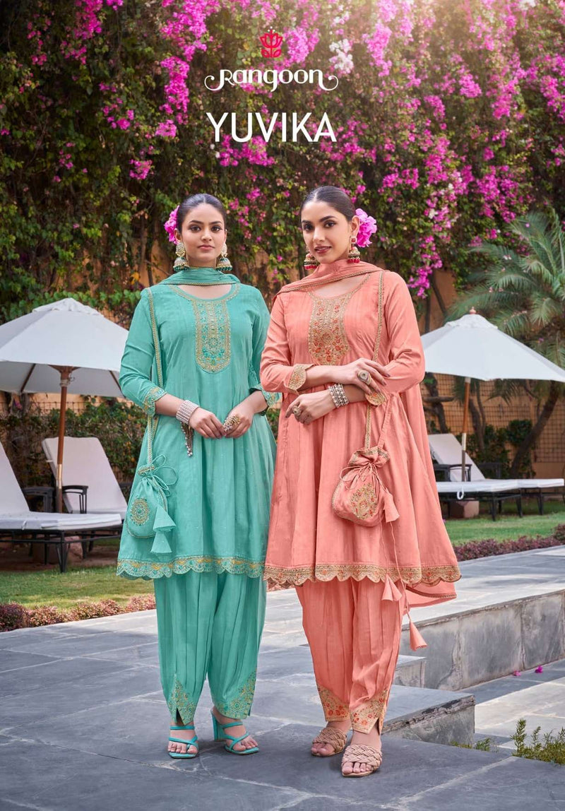 Rangoon Yuvika Viscose With Fancy Embroidery Work Designer Readymade Suit