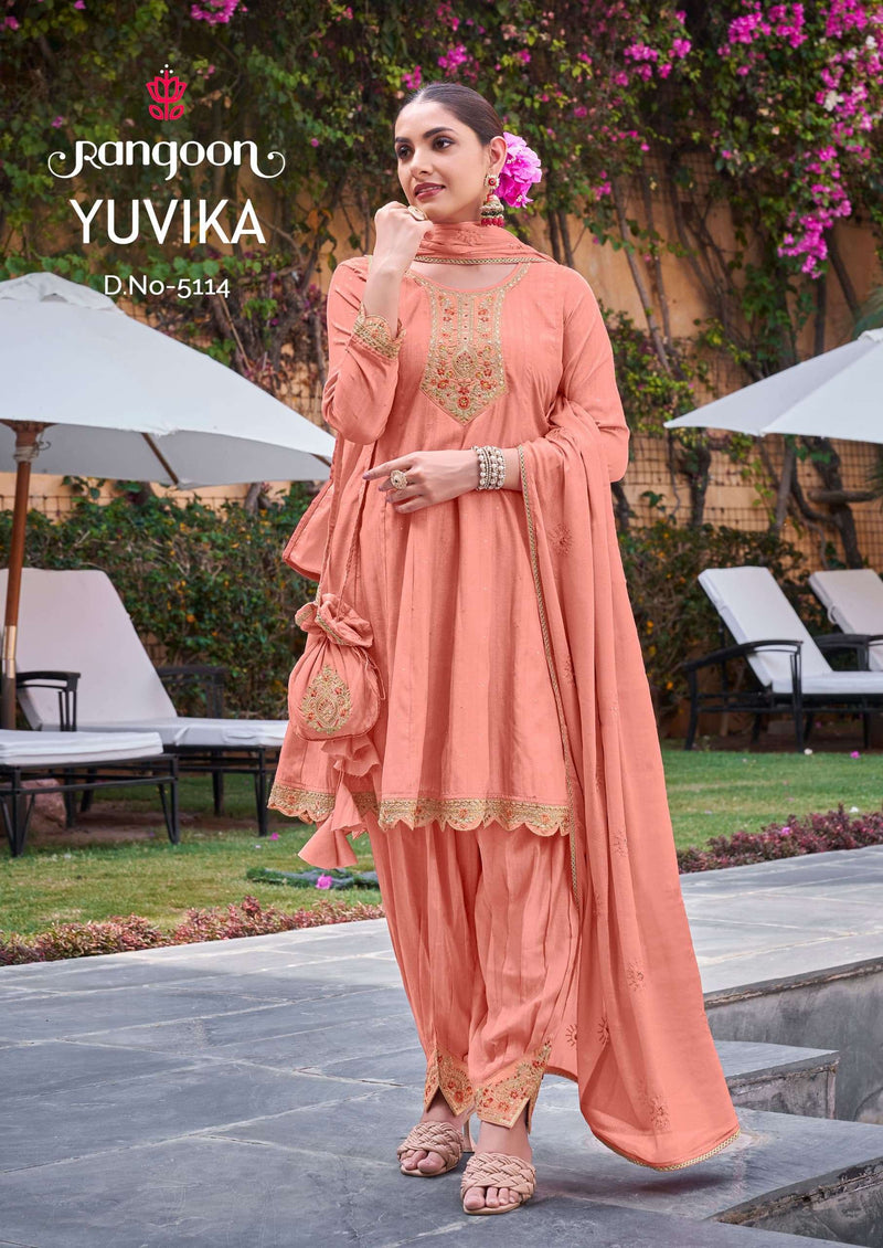 Rangoon Yuvika Viscose With Fancy Embroidery Work Designer Readymade Suit