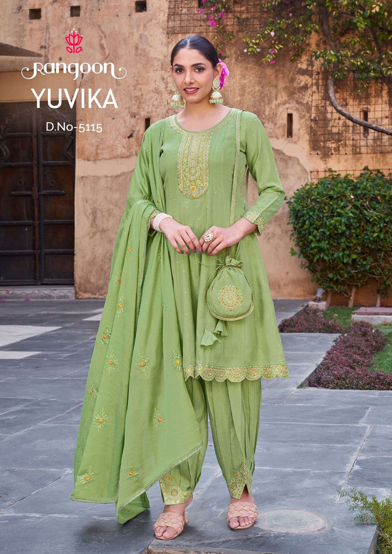 Rangoon Yuvika Viscose With Fancy Embroidery Work Designer Readymade Suit