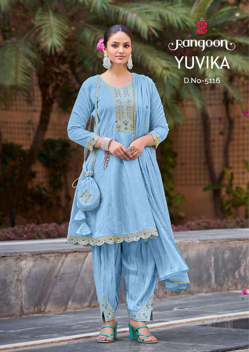 Rangoon Yuvika Viscose With Fancy Embroidery Work Designer Readymade Suit