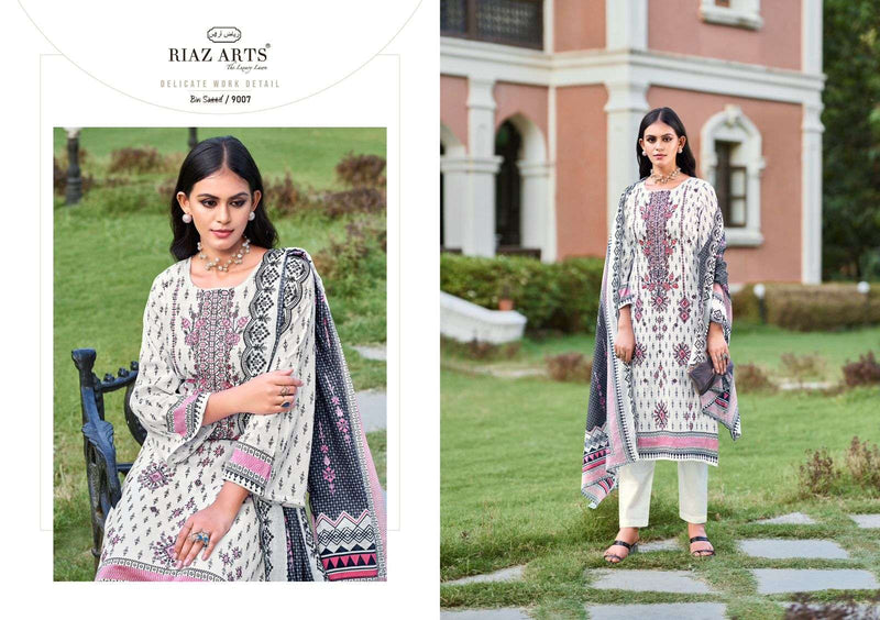 Riaz Arts Bin Saeed Vol 2 Cotton Digital Print Embroidery Work Suit