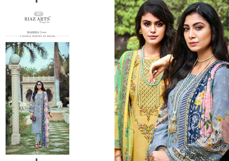 Riaz Arts Elan Karachi Lawn Heavy Pakistani Embroidery Pret Kurti Pant Dupatta Set