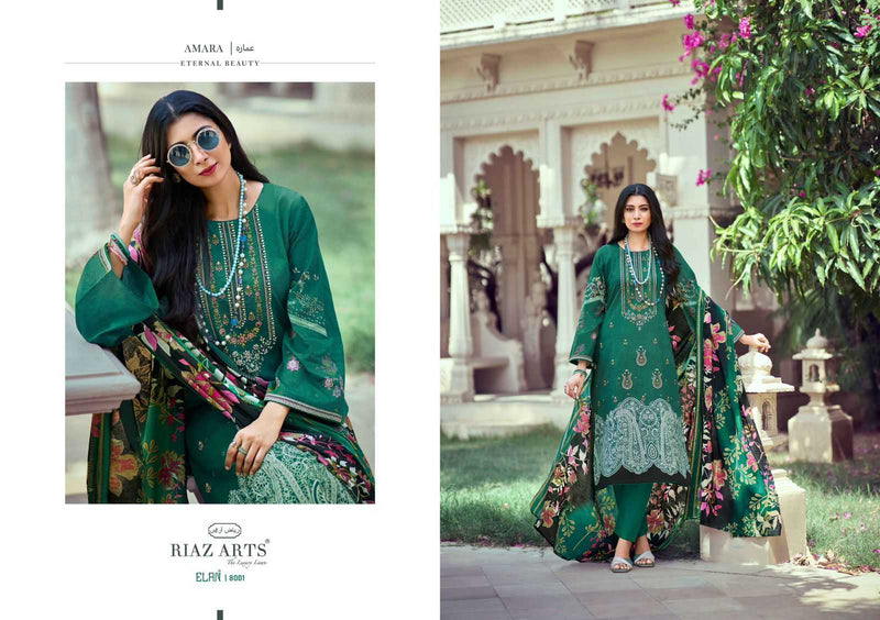 Riaz Arts Elan Karachi Lawn Heavy Pakistani Embroidery Pret Kurti Pant Dupatta Set