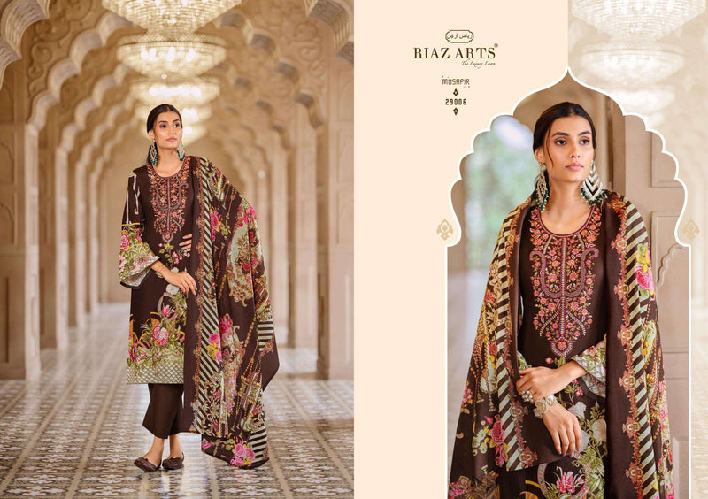 Riaz Arts Musafir Vol 18 Lawn Cotton Heavy Pakistani Embroidery Salwar Suit