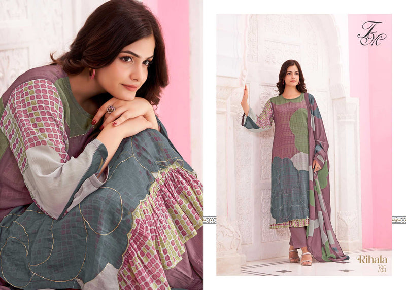 T And M Designer Rihala Organza Digital Print With Hand Work Unstitched Salwar Suit