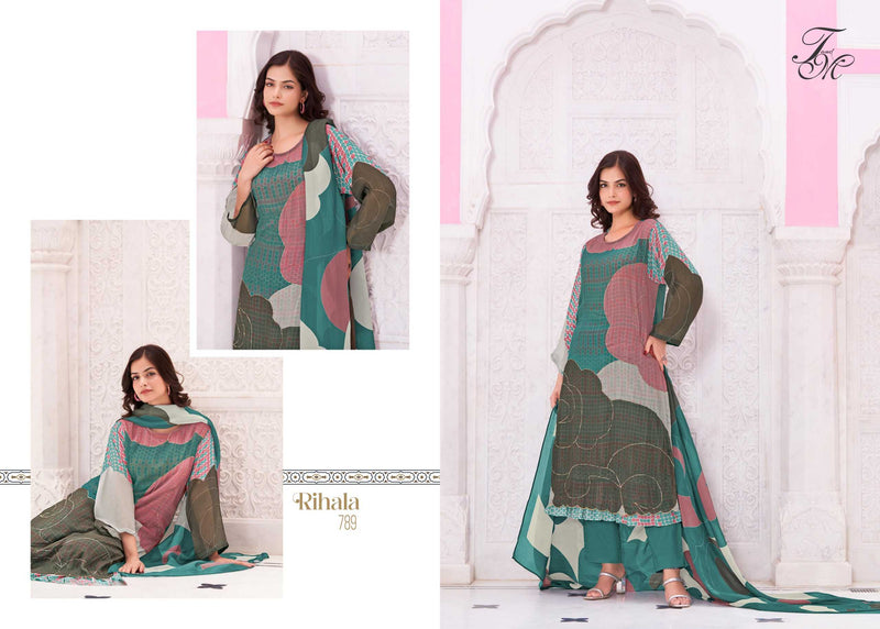 T And M Designer Rihala Organza Digital Print With Hand Work Unstitched Salwar Suit