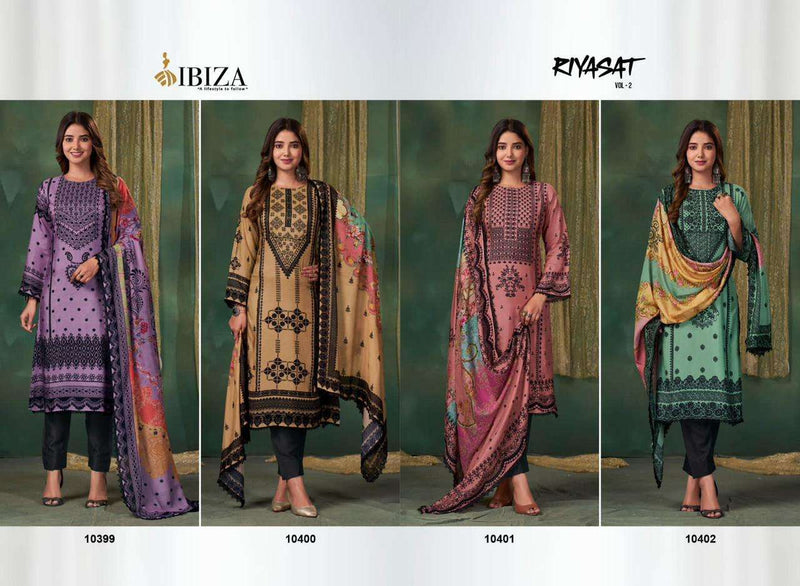 Riyasat Vol 2 By Ibiza Suit Digital Print With Handwork Pakistani Salwar Kameez Material