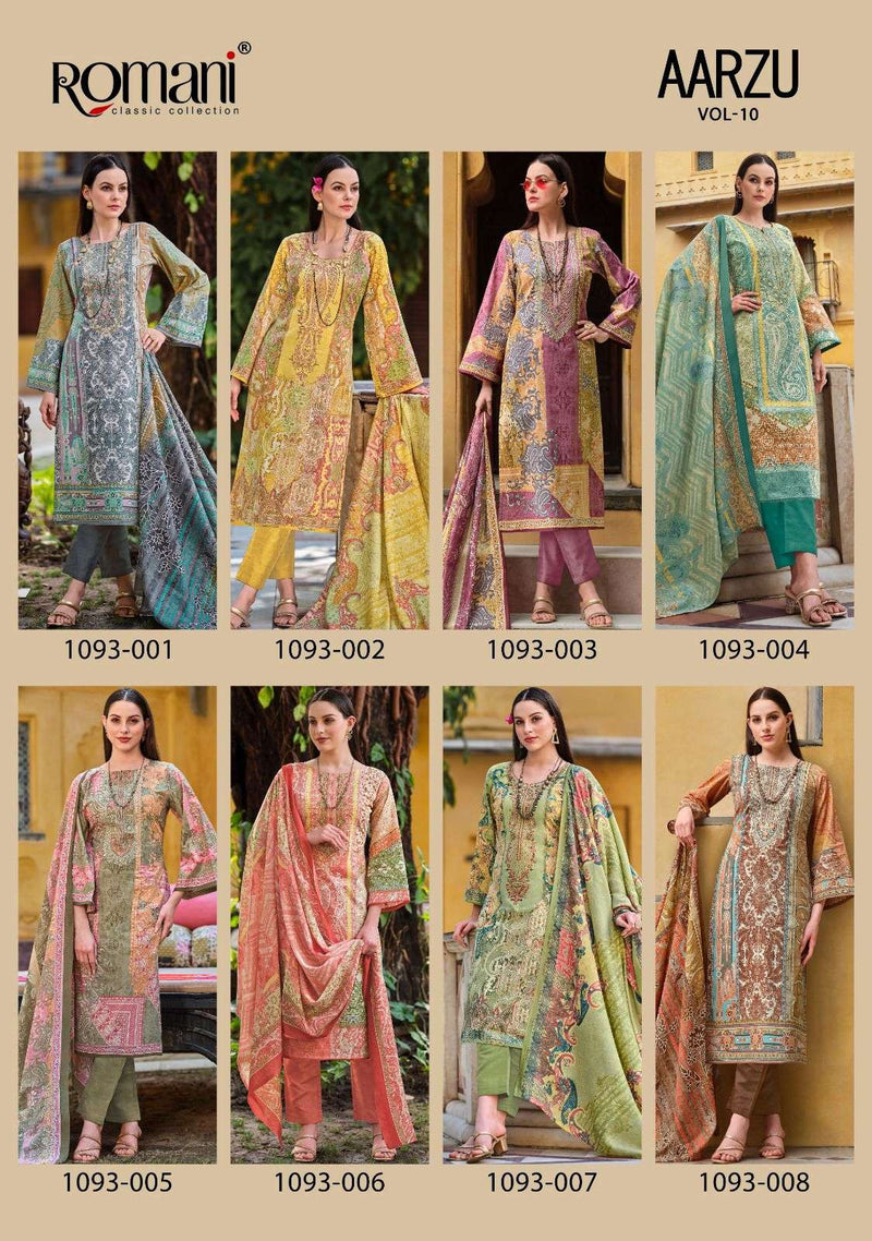 Romani Aarzu Vol 10 Pure Cotton Digital Print Embroidery Work Salwar Suit