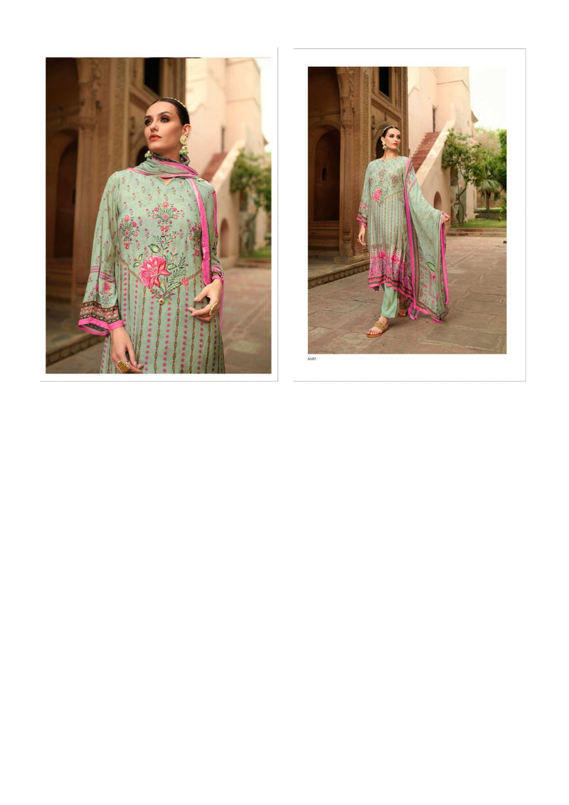 Saanjha Zafran Muslin Digital Print Embroidery Work Fancy Salwar Suit