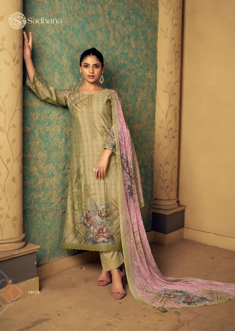 Sadhana Fashion Ahaana Musline Silk Digital Print Fancy Work Salwar Suit