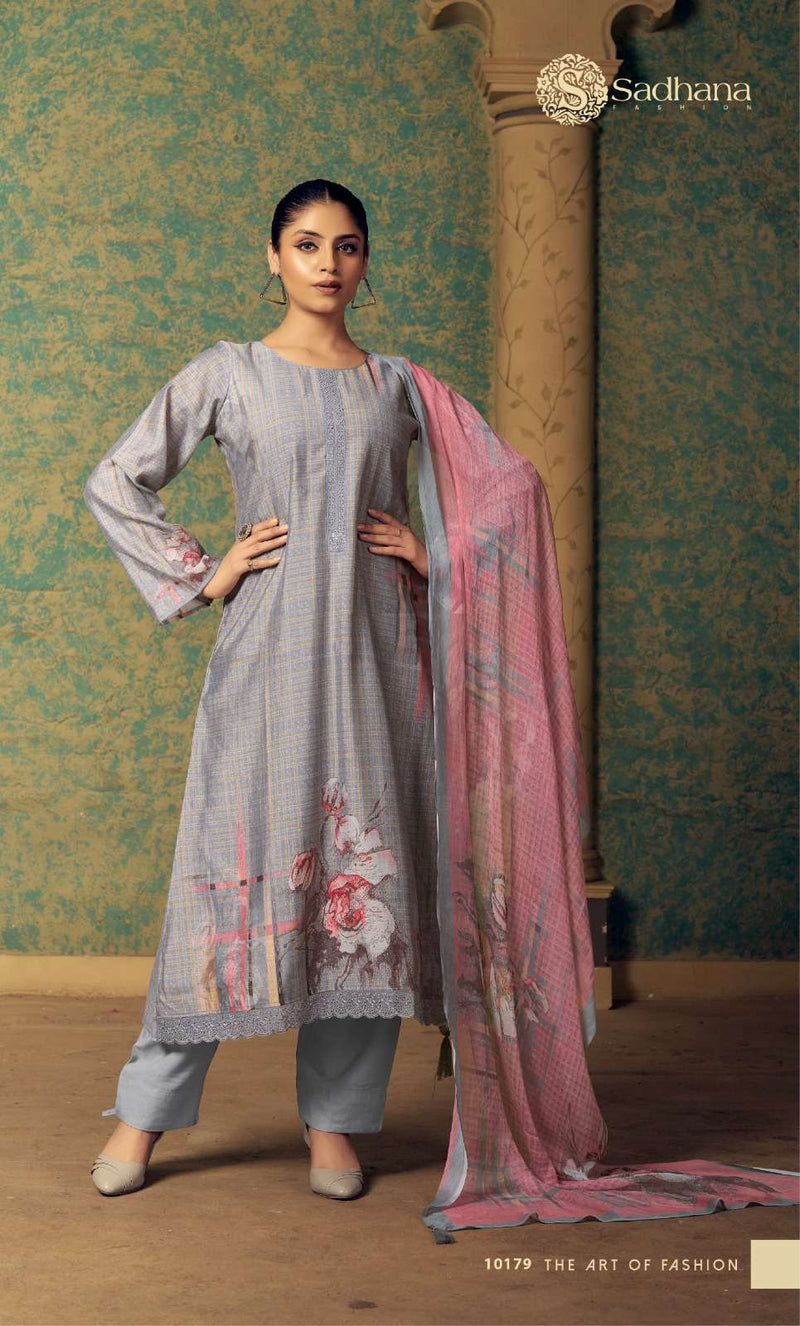 Sadhana Fashion Ahaana Musline Silk Digital Print Fancy Work Salwar Suit