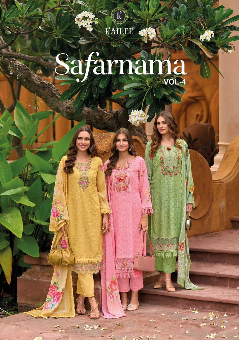 Kailee Fashion Safaranama Vol 4 Viscose Muslin Chikankari Work Pakistani Pret Kurti Collection