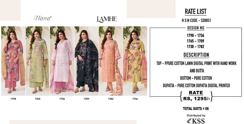 Itrana Lamhe Cotton Lawn Digital Print Heavy Designer Party Wear Suit