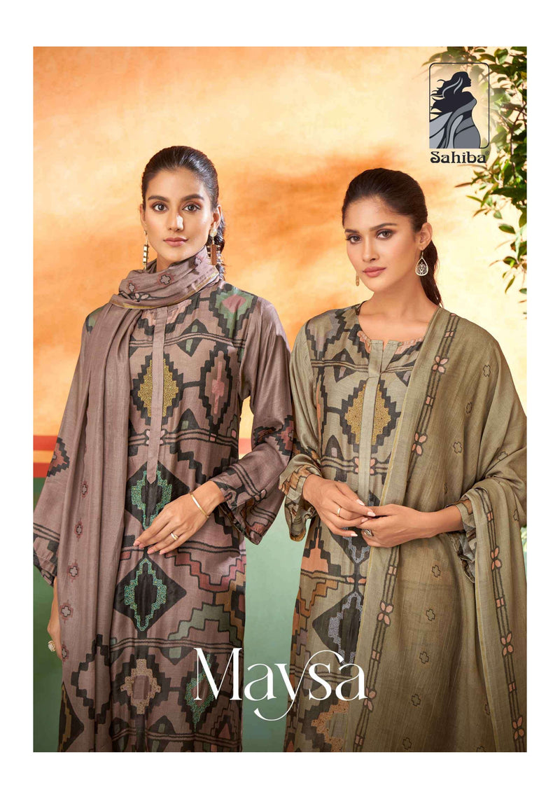 Sahiba Maysa Muslin Silk Digital Print Hand Work Salwar Suit