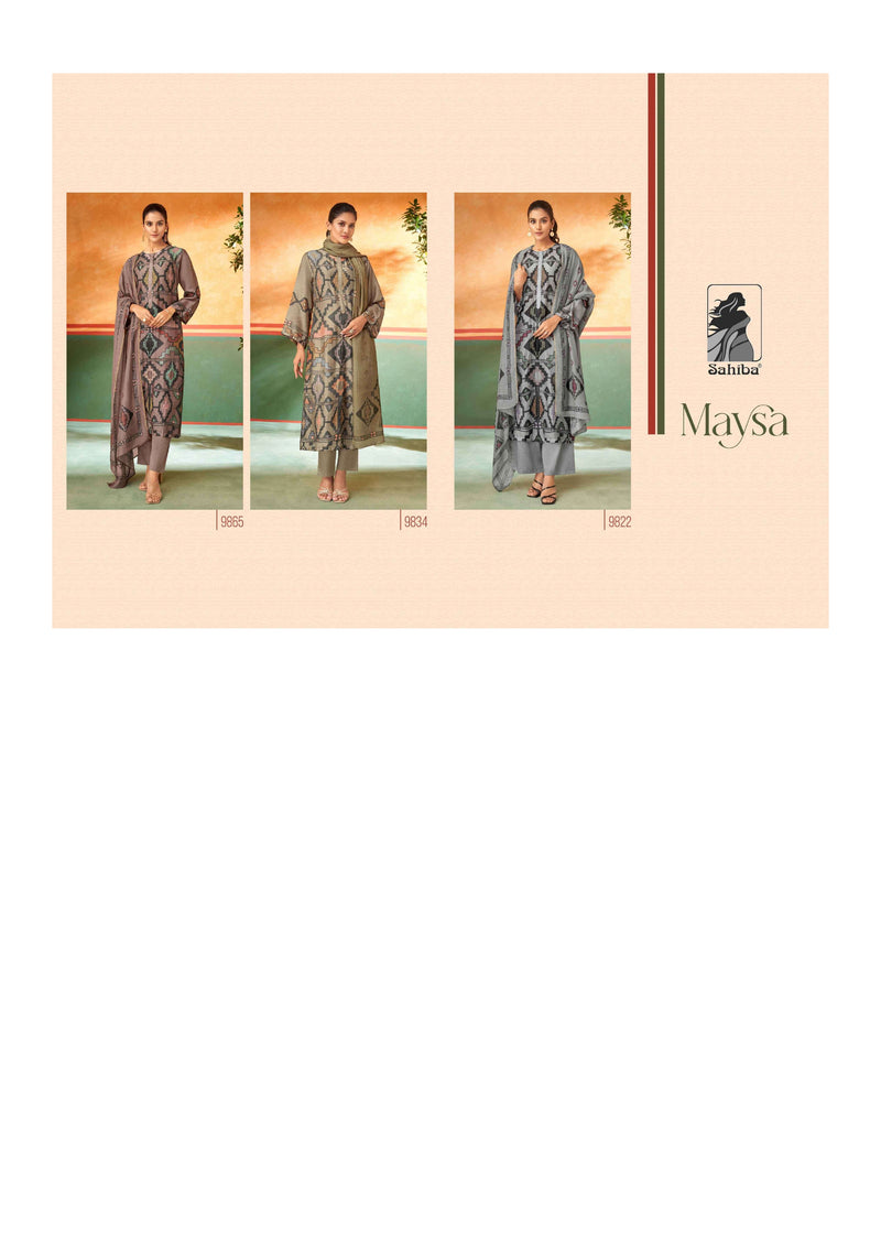 Sahiba Maysa Muslin Silk Digital Print Hand Work Salwar Suit