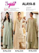 Sajida Designer 1132-1133-1134 Georgette Embroidered Salwar Kameez
