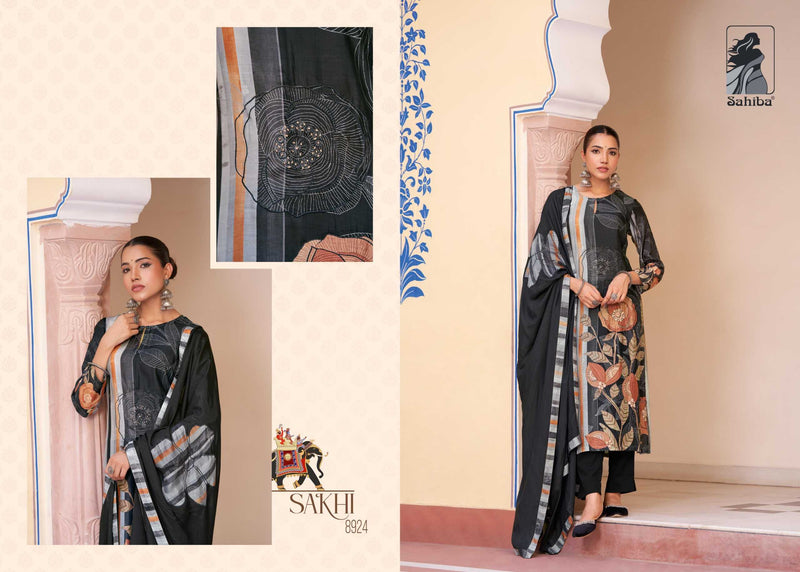 Sahiba Sakhi Muslin Digital Print With Hand Work Unstitched Salwar Suit