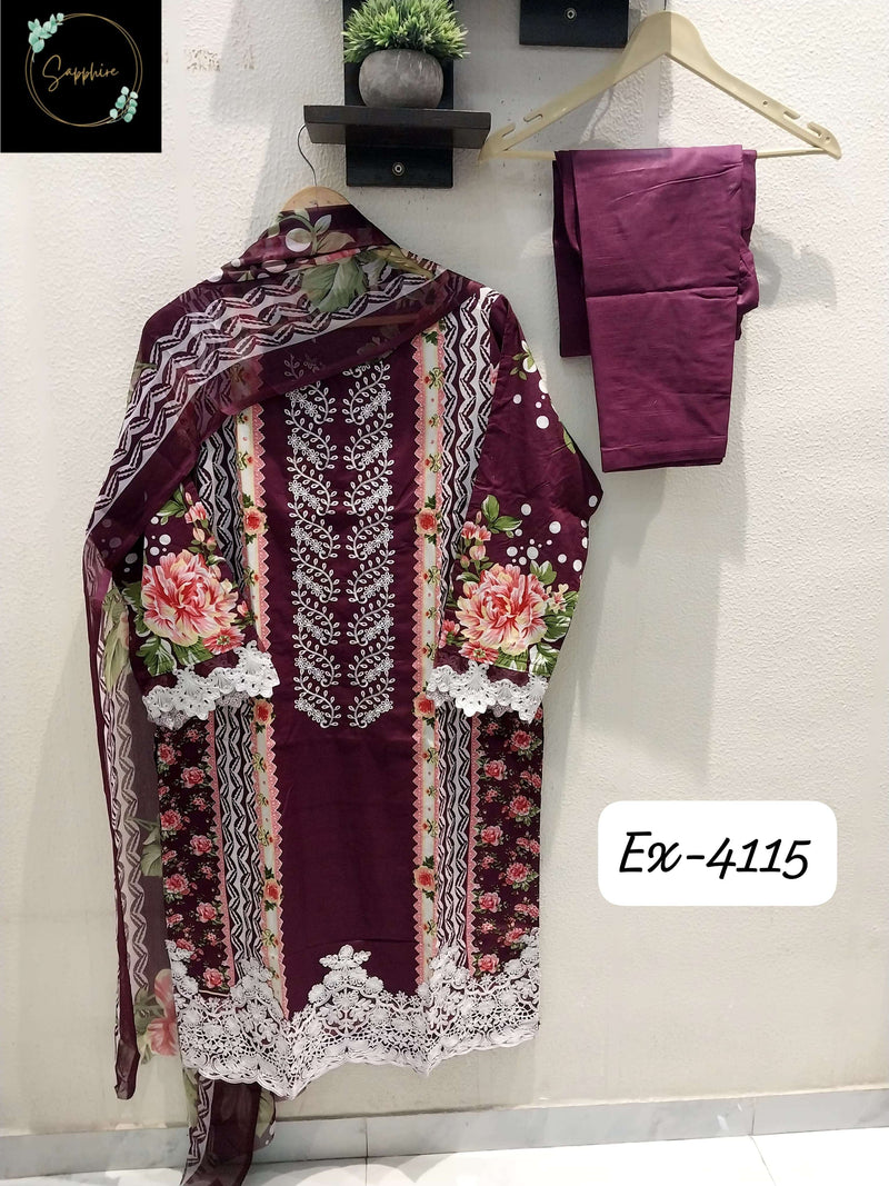 Sapphire Ex 4115 Cotton Pret Kurti Set