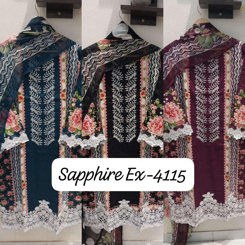 Sapphire Ex 4115 Cotton Pret Kurti Set