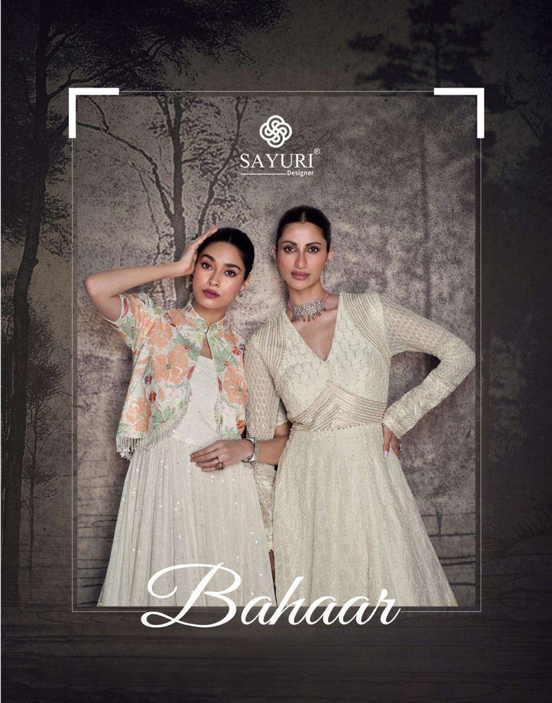 Sayuri Designer Bahaar Georgette Embroidered Heavy Wessing Wear Gown Collection