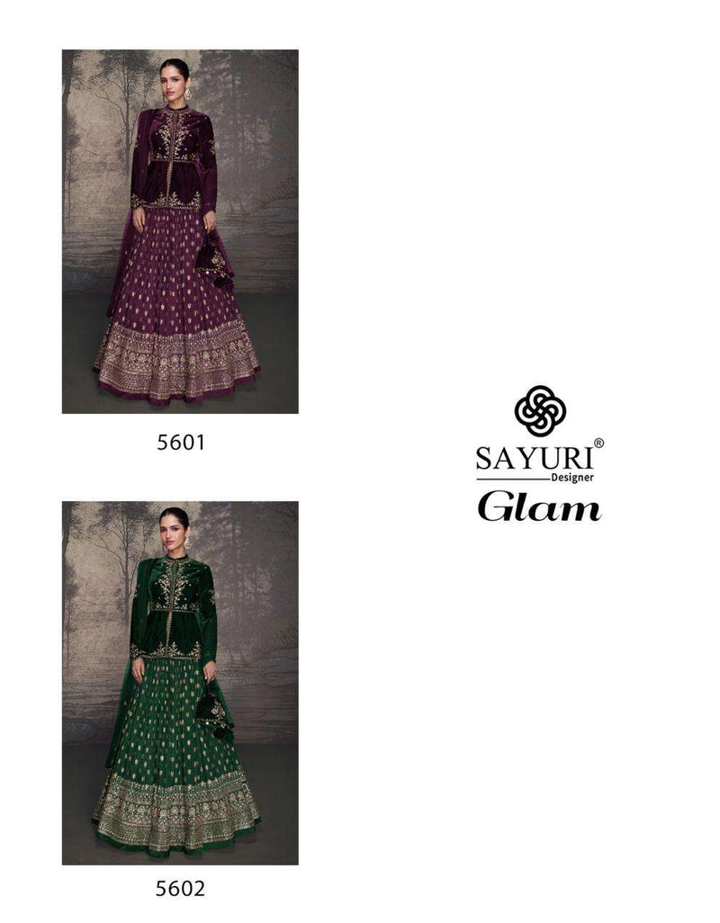 Sayuri Designer Glam Velvet Party Wear Top Skirt Dupatta Set