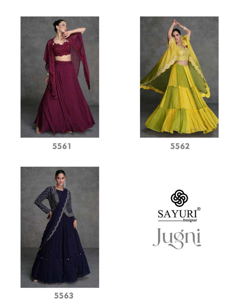 Sayuri Designer Jugni Georgette Embroidered Fancy Party Wear Lehenga Choli Collection