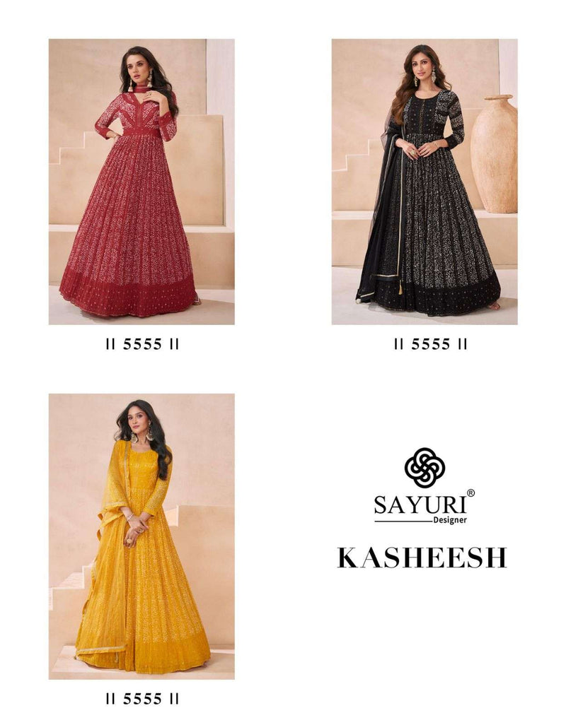 Sayuri Designer Kasheesh Georgette Embroidered Designer Wedding Wear Kurti Dupatta Collection